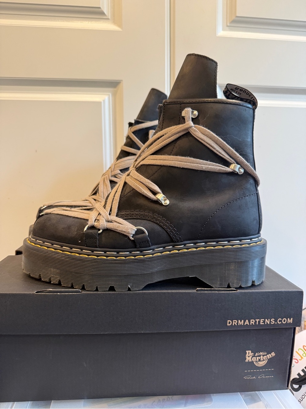 Like New! Dr. Martens x Rick Owens DRKSHDW 1460 Quad Sole Megalace Boot Size 11
